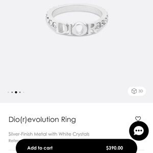 Dior ring in silver size med